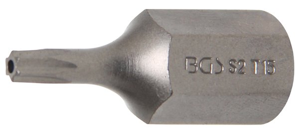 Bit | Antrieb Außensechskant 10 mm (3/8") | T-Profil (für Torx) mit Bohrung T15